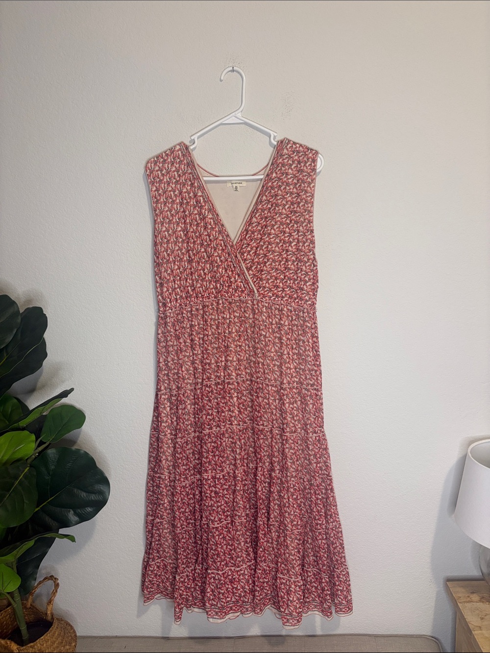Max Studio Red Floral Midi Dress 2x